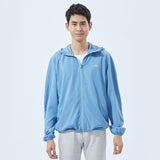 US Stock Men's Standard Hoodie Ultra Light Long Sleeve Sun Protective Coat UPF 50+