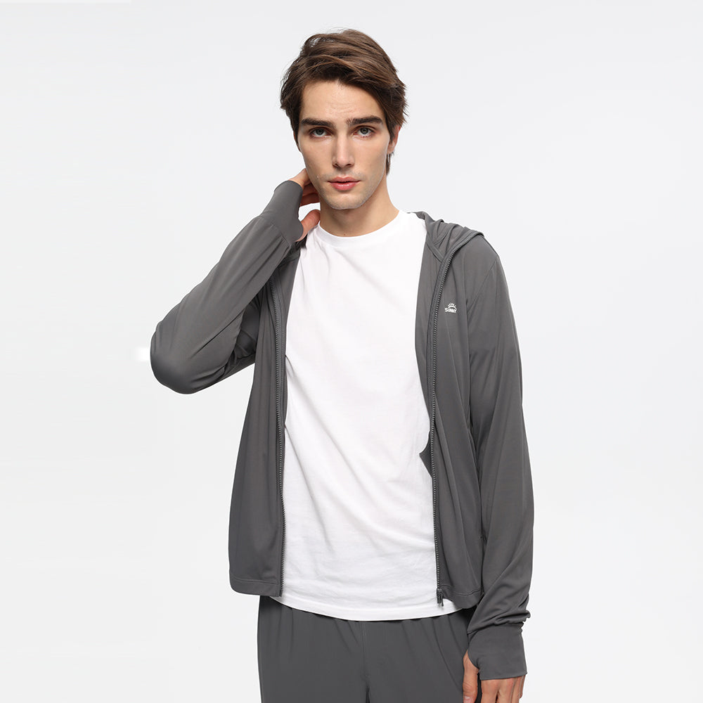 Men's Sun Protective Jacket UP50+ with Large Brim & Face Cover  Quick-Dry