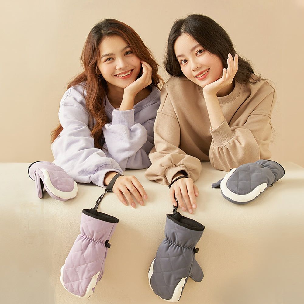 US Stock Ski Mittens for Women Skiing Warm Gloves Waterproof Snow Mitts