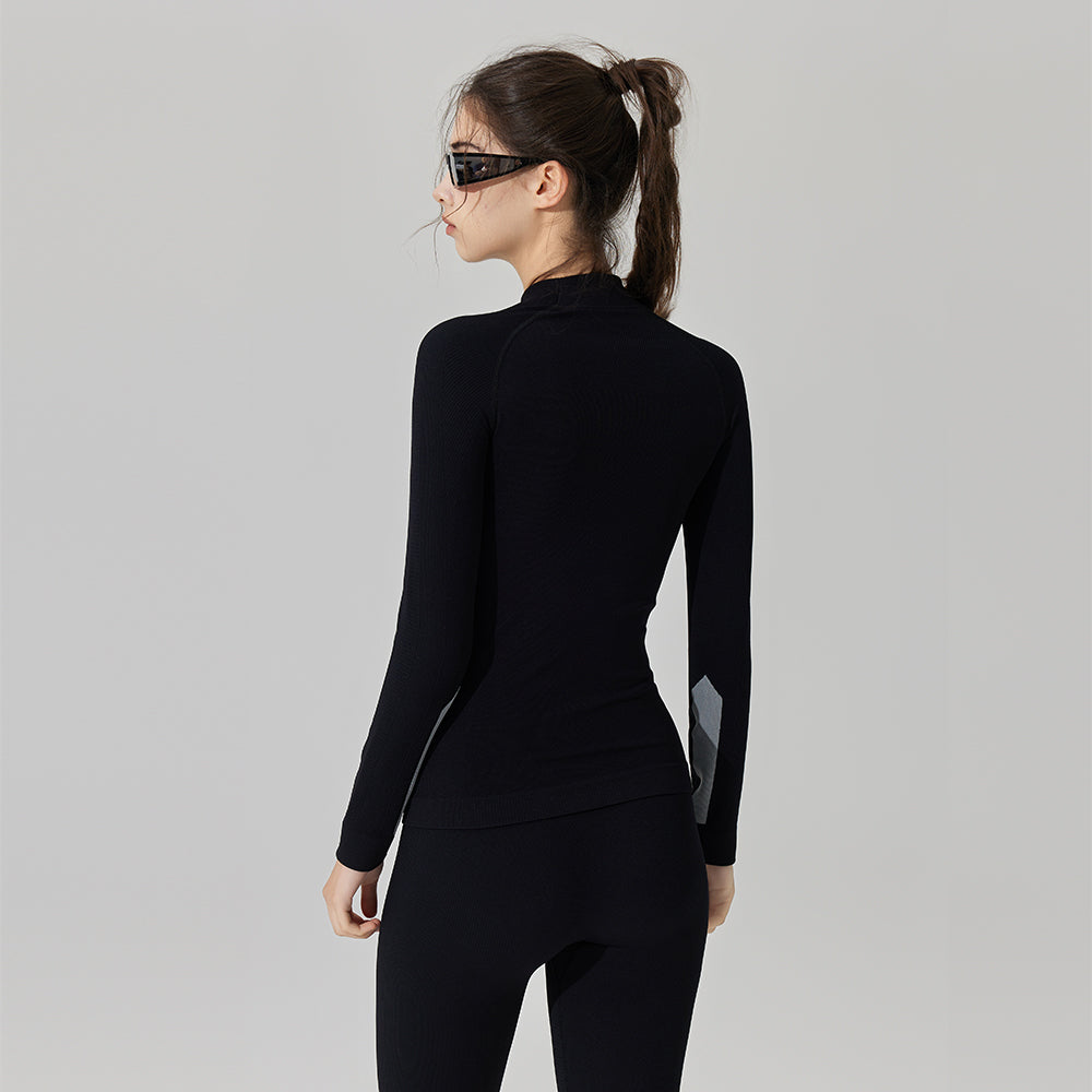 US Stock Skiing Thermal Underwear Set for Women Seamless Warm Base Layer Top & Bottom