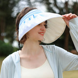 US Stock Women's Sun Visor Hat Wide Brim UPF 50+ UV Protection Summer Cap