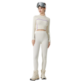 Skiing Thermal Underwear Set for Women Seamless Warm Base Layer Top & Bottom Long Johns for Cold Weather