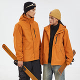 Unisex-adult Casual Jacket Lightweight Hoodie Outdoor Water Resistant Rain Coat with Removable Fleece Lining for Men Women Hiking