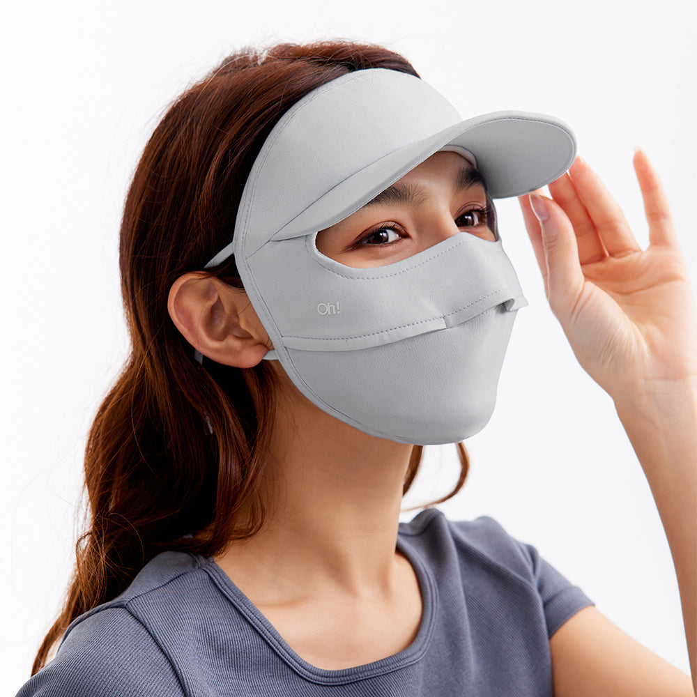 US Stock Sun Protection Full Face Mask with Cap Brim UPF 50+ Riding Cover