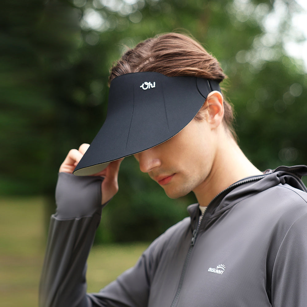 US Stock Women's Visor Cap Dual-Sided Roll-up Foldable Sun Hat UPF 50+