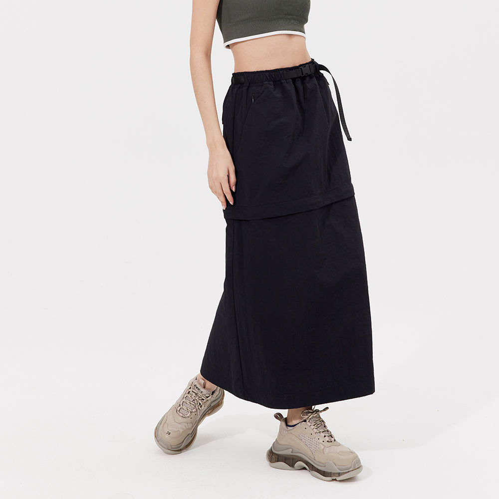 Dual-Use Cargo Skirts Long/Short Casual Loose Skirt with Cargo Pockets