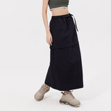 Dual-Use Cargo Skirts Long/Short Casual Loose Skirt with Cargo Pockets