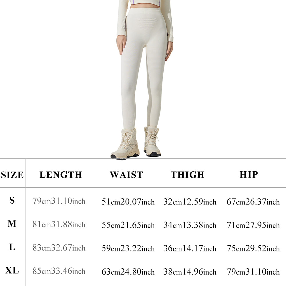 Skiing Thermal Underwear Set for Women Seamless Warm Base Layer Top & Bottom Long Johns for Cold Weather