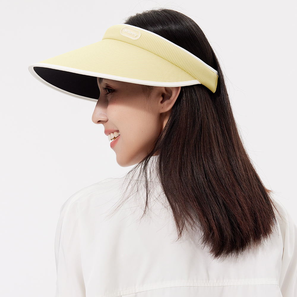 Women's Wide Brim Sun Visor Hat Empty Top Sun Cap UPF50+