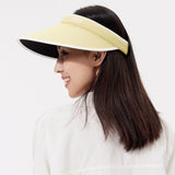 Women's Wide Brim Sun Visor Hat Empty Top Sun Cap UPF50+