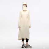 Women's Sun Protective Hoodie with Face Mask UPF50+ Extended Long Cover Up Full Zip Up Dress