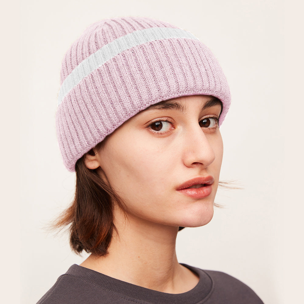 US Stock Women's Winter Contract Color Heated Knit Hat