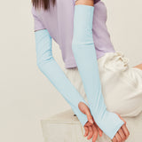 Unisex Sun Protection Arm Sleeves with Half Finger Mittens UPF 50+ Quick Dry Cooling Gloves