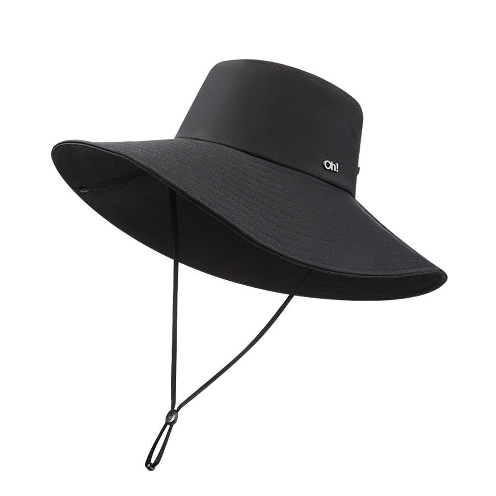 US Stock Unisex Extra Large Brim Sun Bucket Hat with Adjustable Windproof Rope