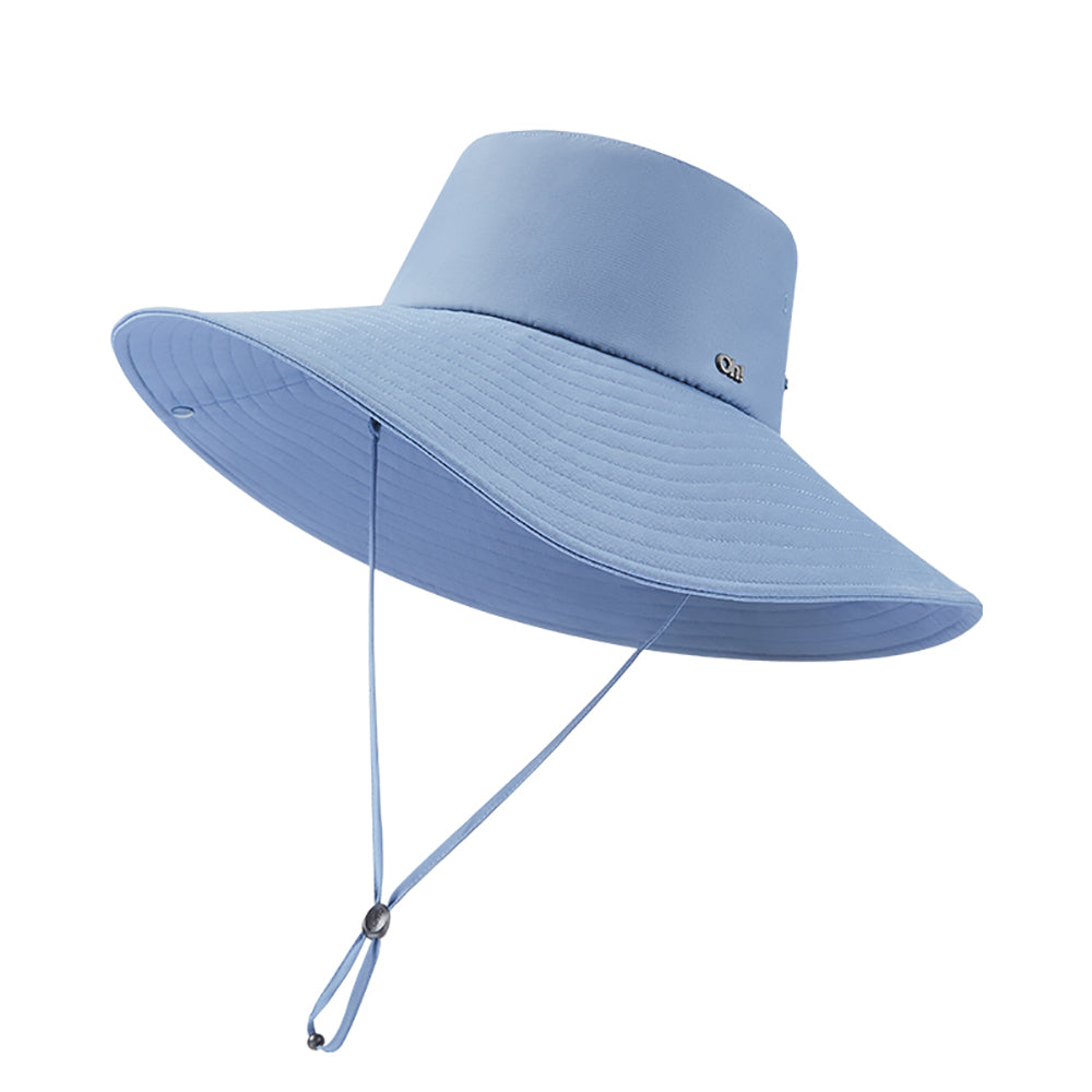 US Stock Unisex Extra Large Brim Sun Bucket Hat with Adjustable Windproof Rope