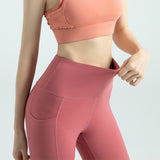 US Stock High Waist Yoga Pants with Pockets Tummy Control Workout Leggings