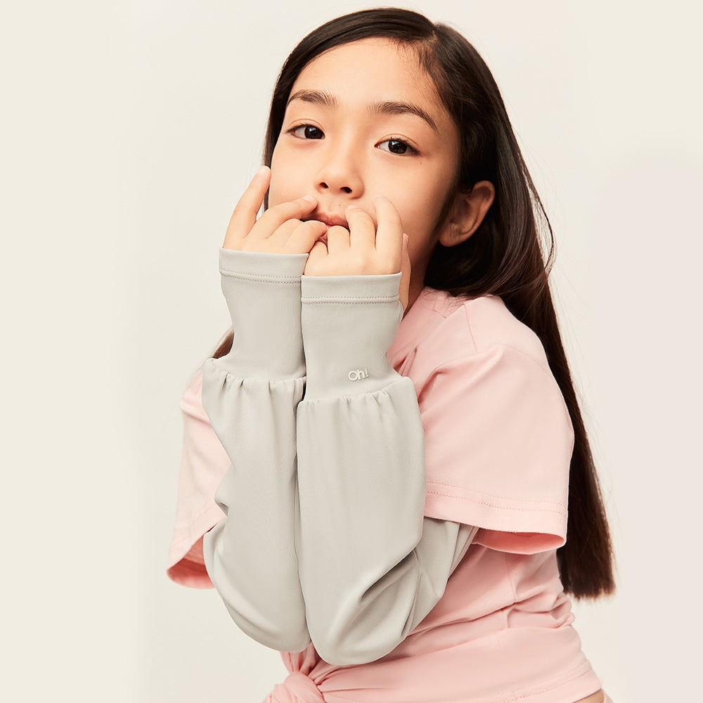 Kid's Loose Arm Sleeves with Thumb Hole Sun Protection UPF50+ Athletic Arm Covers