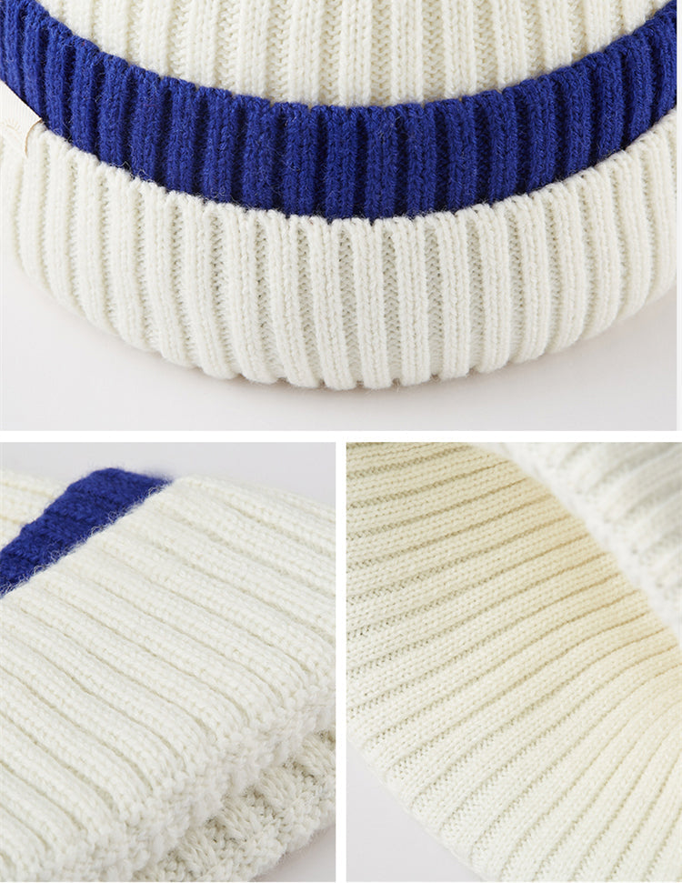 US Stock Women's Winter Contract Color Heated Knit Hat