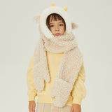 Kid's 3-in-1 Multi-Functional Scarves Warm Hoodie Hat/Scarf/Mittens Set
