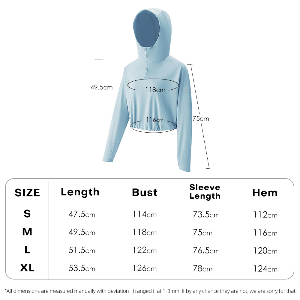 Women's Quick Dry Cropped Hoodie Sun Protection Jacket UPF50+