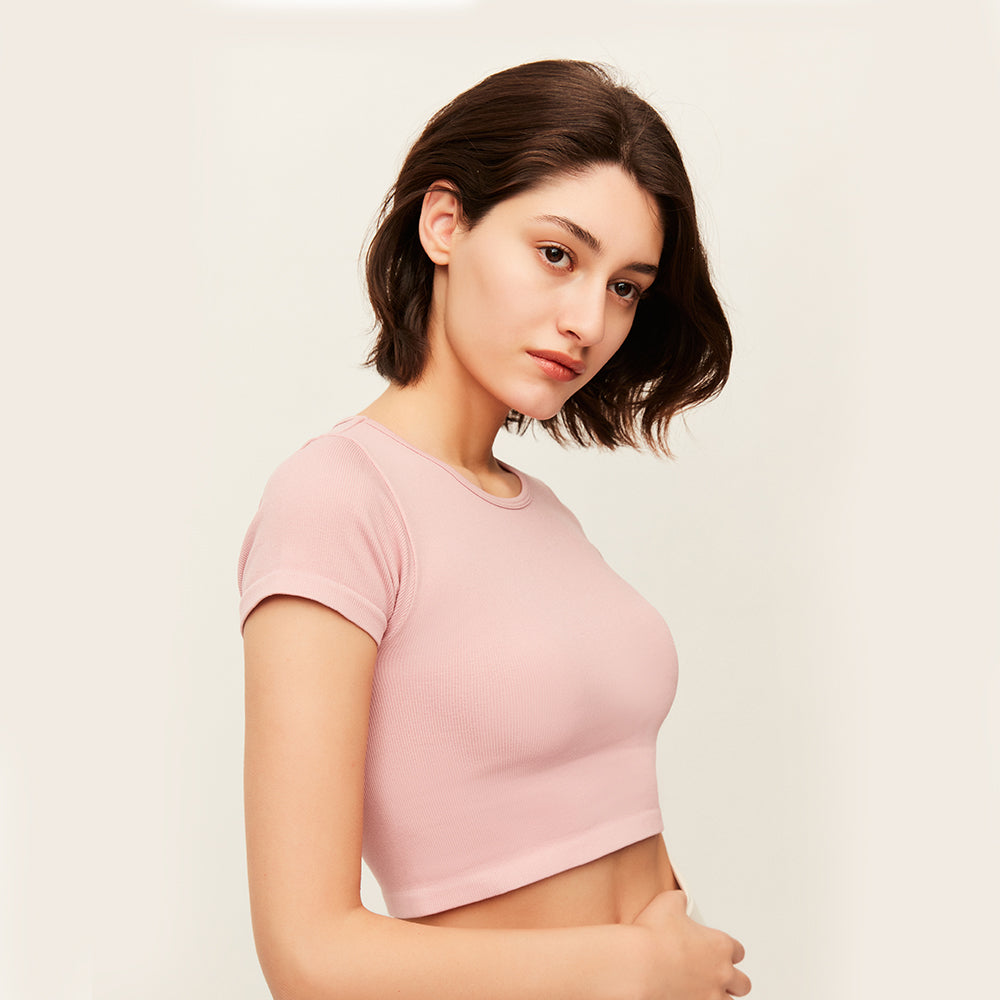 Women's Seamless Workout Shirts Crew Neck Crop Tank Tops UPF 50+