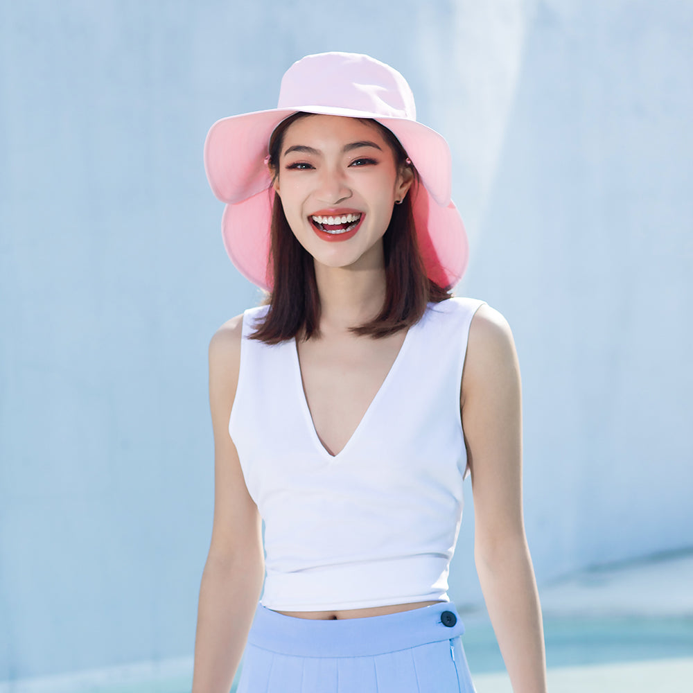 US Stock Unisex Wide Brim Bucket Hat with Neck Flap UPF 50+ UV Protection