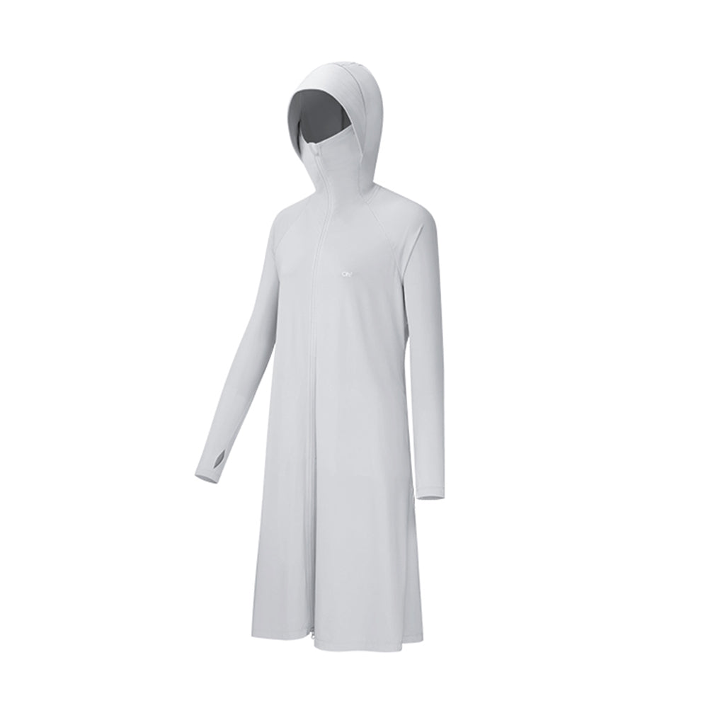Women's Sun Protection Hoodie Long Sleeve Full Cover Cooling Mid Length Long Trench UPF 50+