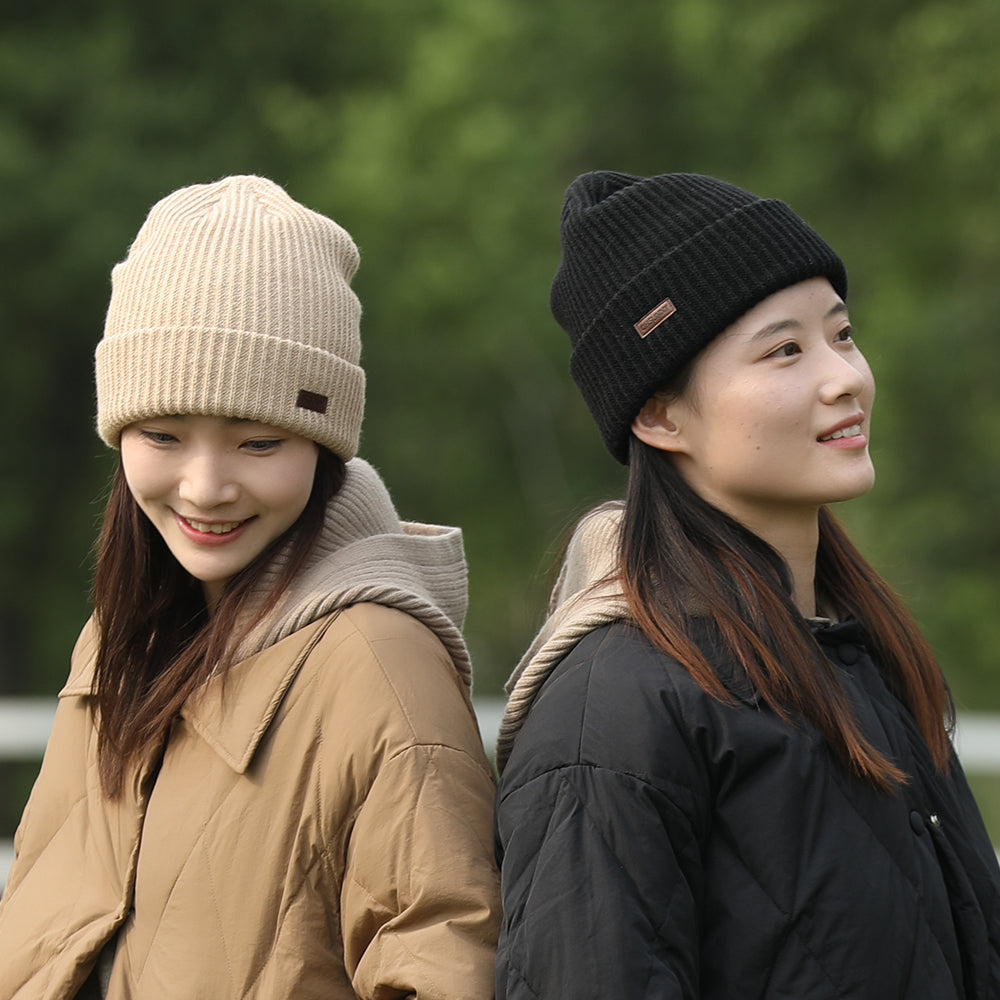 Women's Winter Sheep Wool Heated Knit Hat