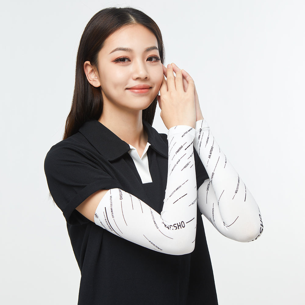 Women's Cooling Sports Compression Quick Dry UV Sun Protection Gardient Arm Sleeves UPF 50+