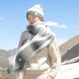 Winter Warm Scarf Soft Knitted Large Blanket Classic Tassel Plaid Wrap Shawl Scarves