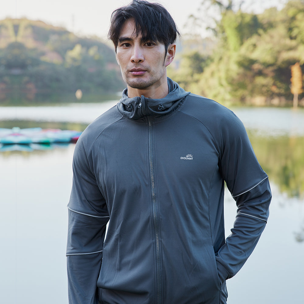 Men's Sun Protection Clothing Hooded Jacket High-Collar UPF50+