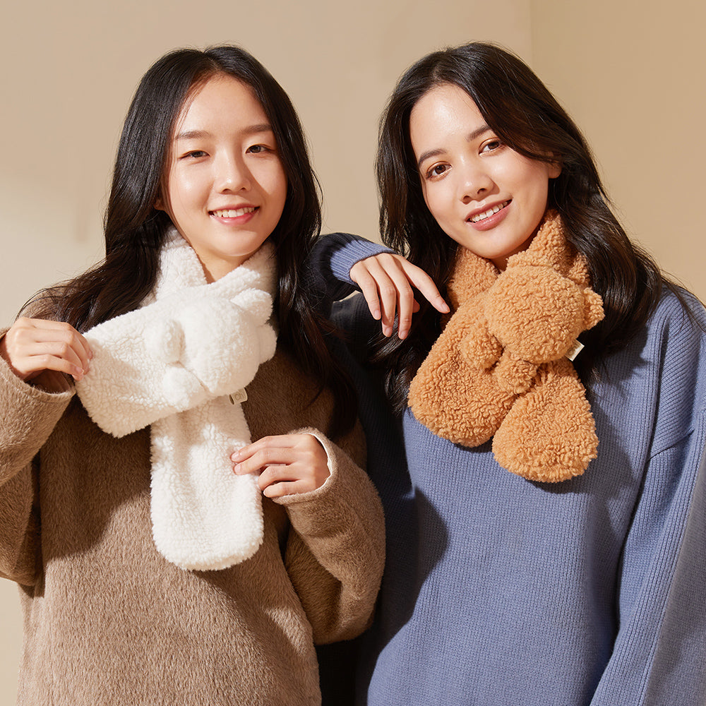 Faux Plush Fur Scarf Winter Warm Scarves