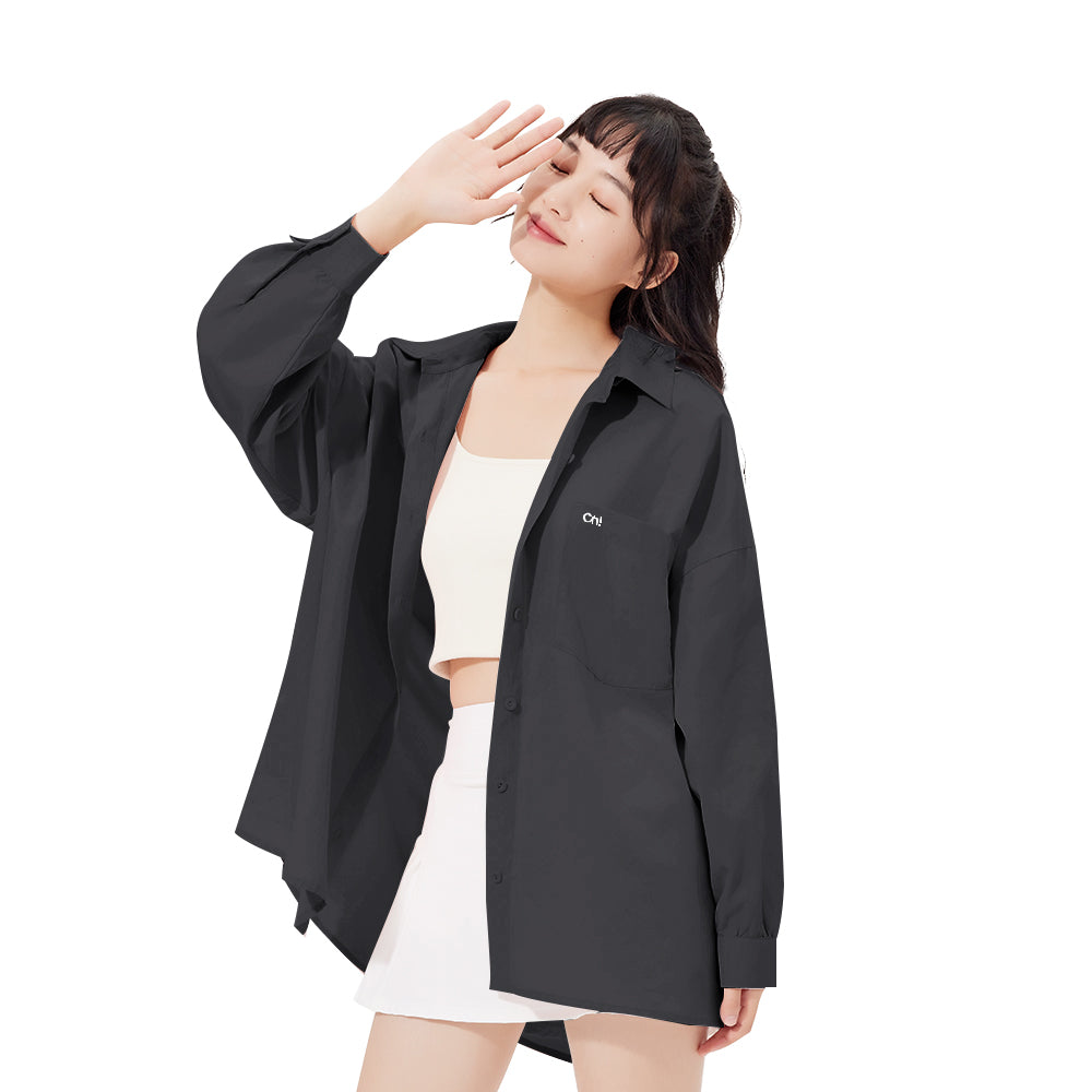 Women's Sun Protection Shirt with Removable Hat Loose Hoodie UPF50+
