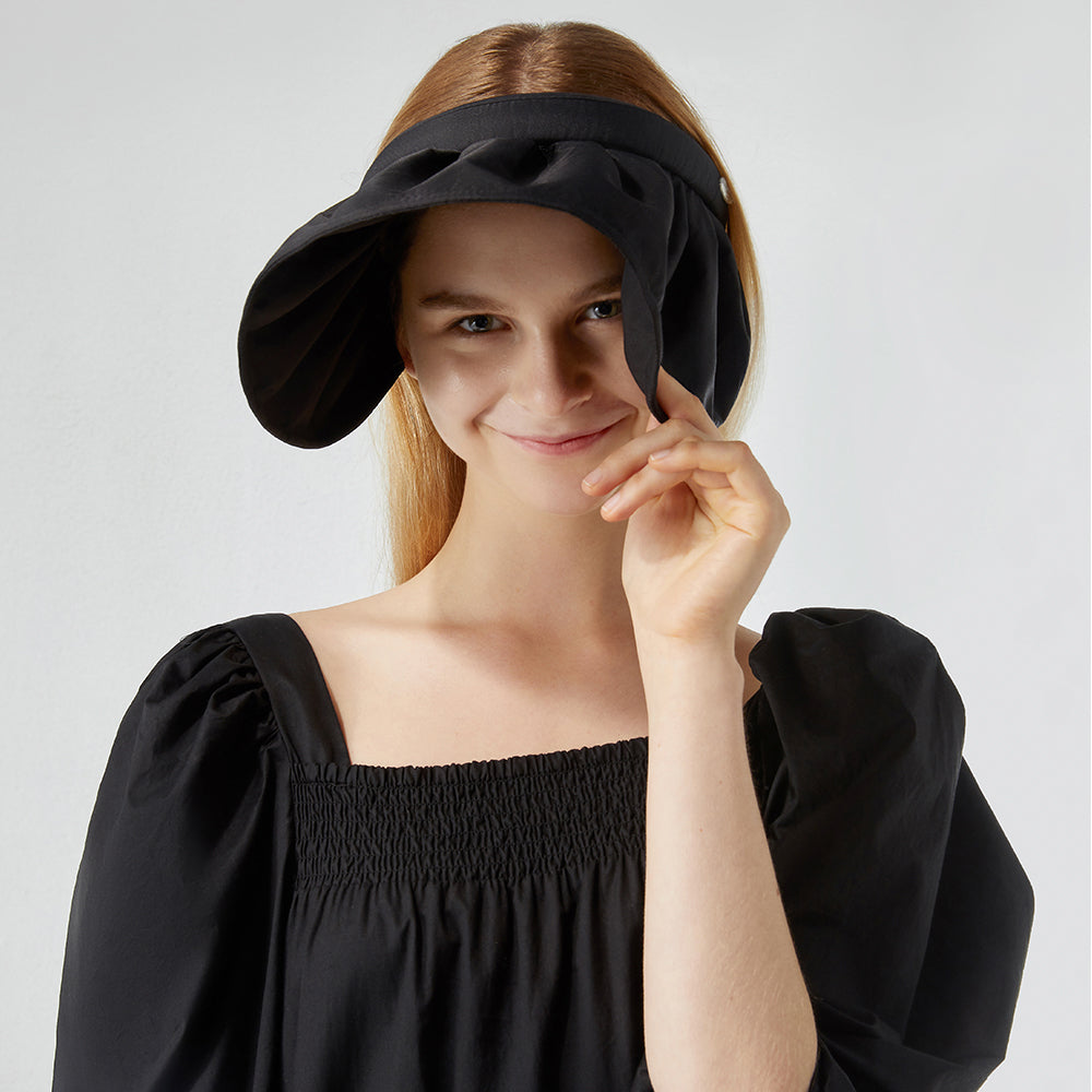 Sun Protection Wide Brim Foldable Hats Roll-Up Headband Visor UPF 50+
