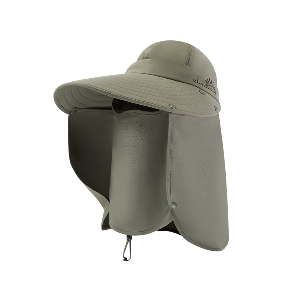 Unisex Sun Protection Fishing Hat with Face Neck Cover Flap Hiking Cap UPF 50+