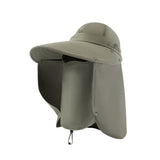 Unisex Sun Protection Fishing Hat with Face Neck Cover Flap Hiking Cap UPF 50+