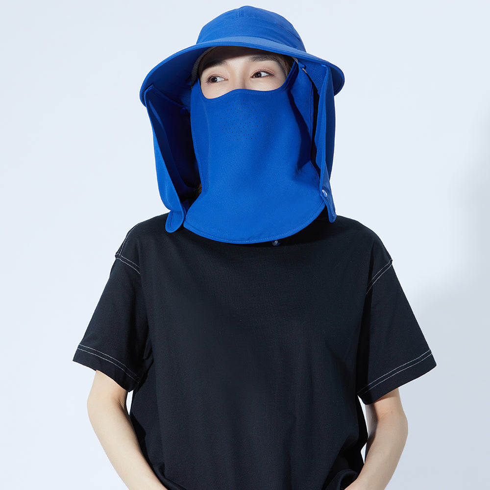Unisex Fishing Hiking Sun Protection Face Neck Cover Flap Hat UPF 50+