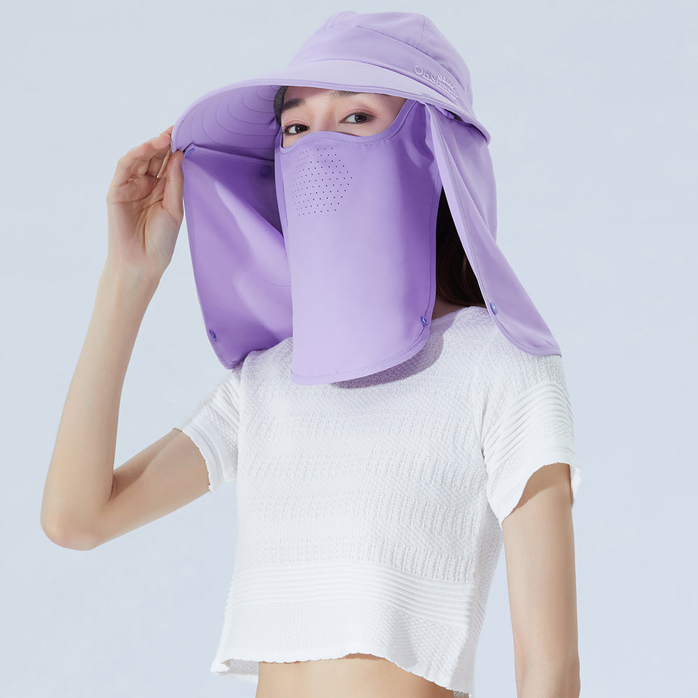 Unisex Fishing Hiking Sun Protection Face Neck Cover Flap Hat UPF 50+