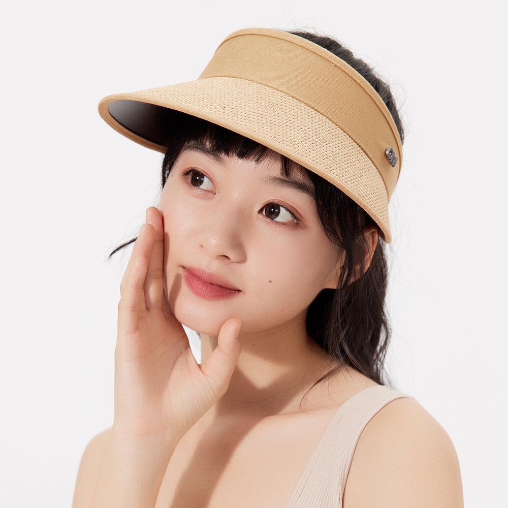 Unisex Wide Brim Visor Cap UPF 50+ Sun Protection Beach Hat