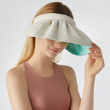 Sun Protection Wide Brim Foldable Hats Roll-Up Headband Visor UPF 50+