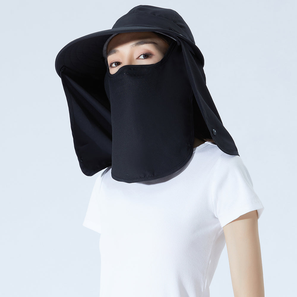 Unisex Fishing Hiking Sun Protection Face Neck Cover Flap Hat UPF 50+