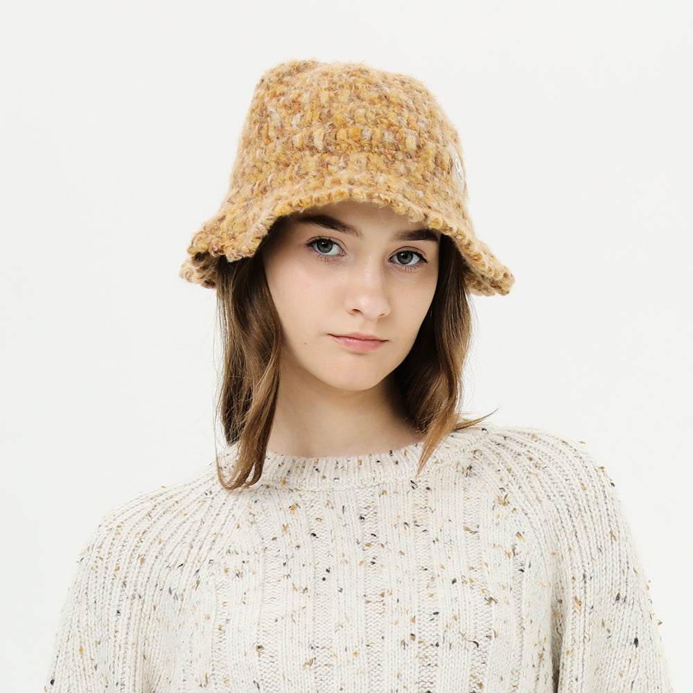Knit Bucket Hat Winter Warm Stretchy Knitted Fisherman Cap