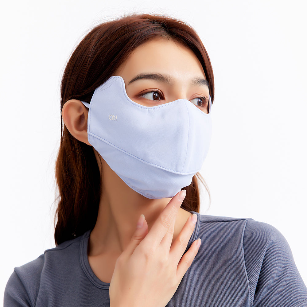 US Stock Breathable Sunscreen Face Mask with Mouth Opened UPF 50+