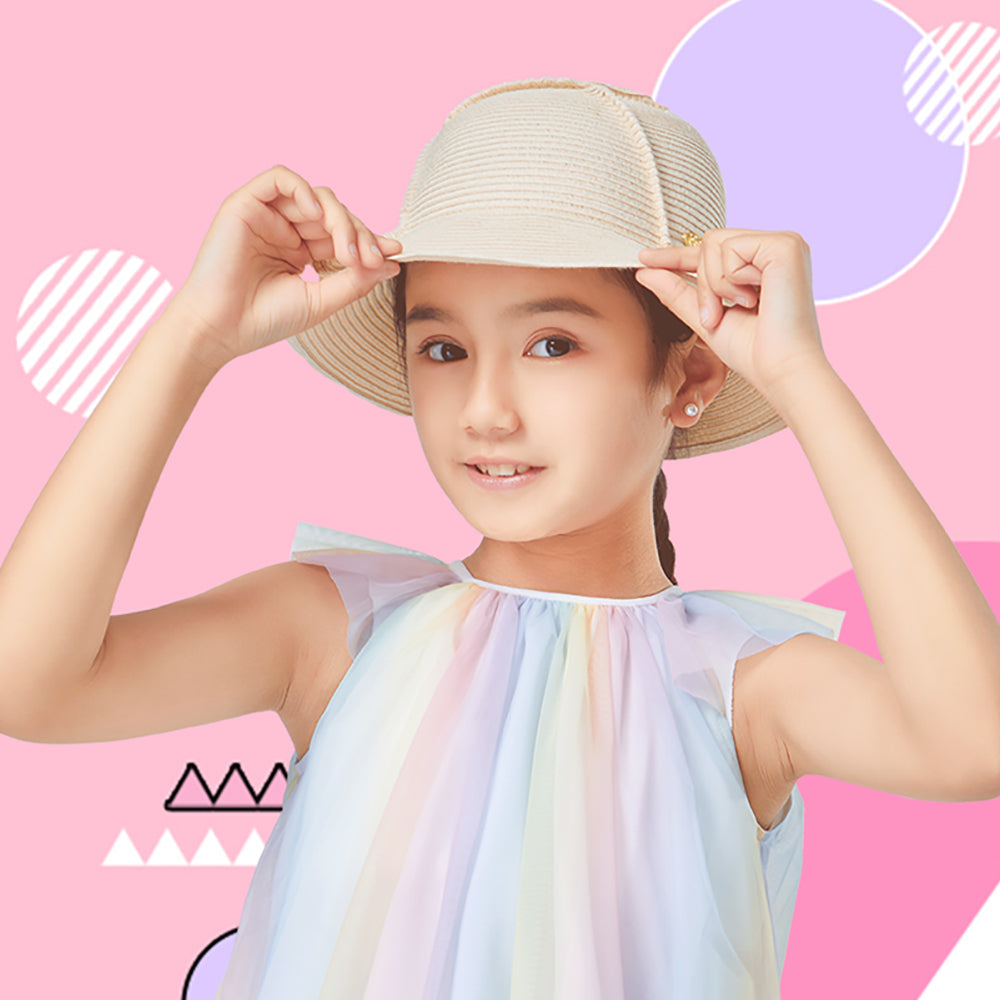 Kid’s Splicing Straw Hat UPF 50+ Sun Protective