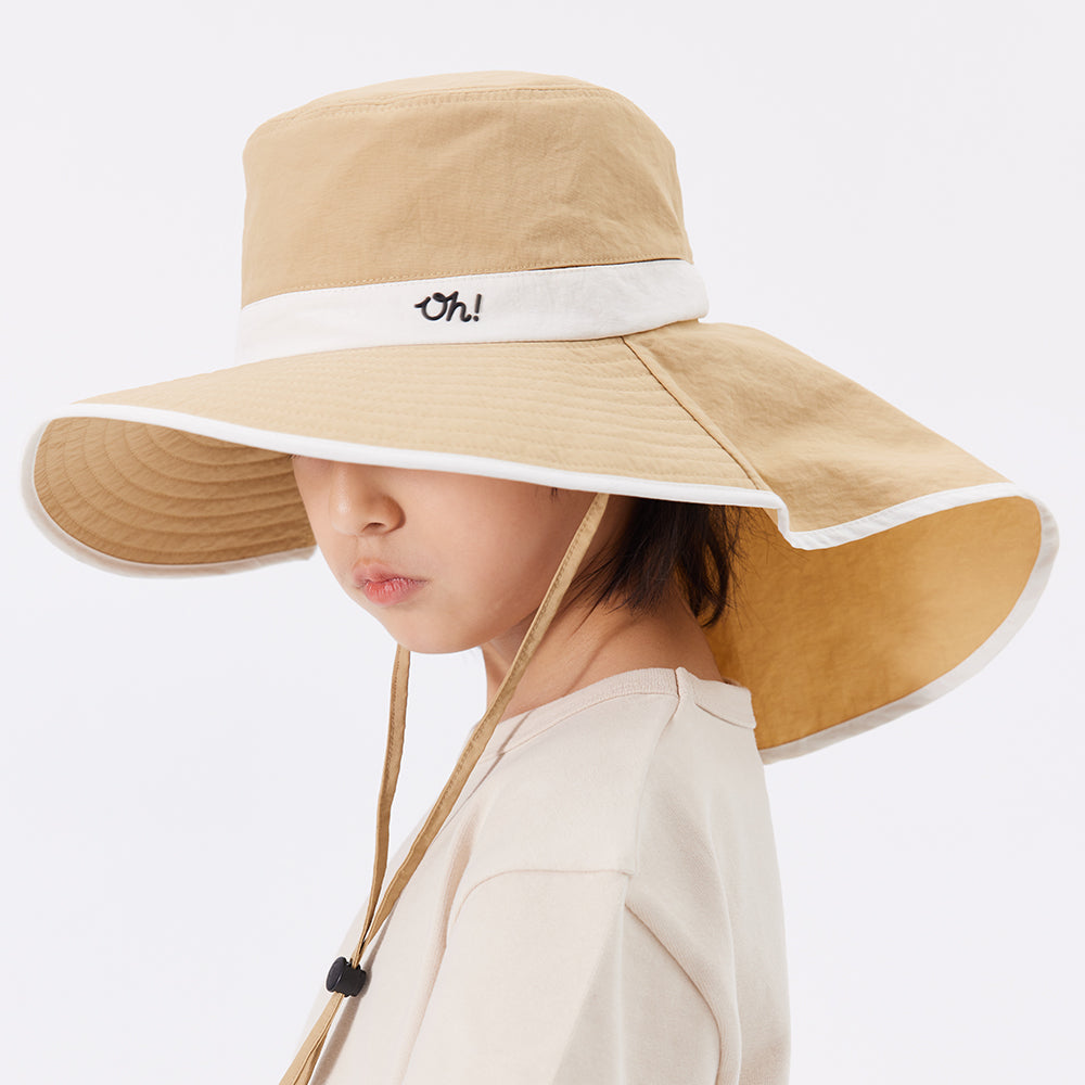 Kid’s Bucket Hat with Neck Flap and Strap UPF 50+