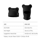 Winter Bear Ear Beanie Warm Knit Full Face Cover Balaclava Ski Hats for Men and Women