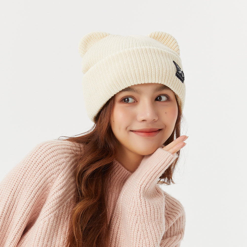 Winter Bear Ear Beanie Warm Knit Full Face Cover Balaclava Ski Hats for Men and Women