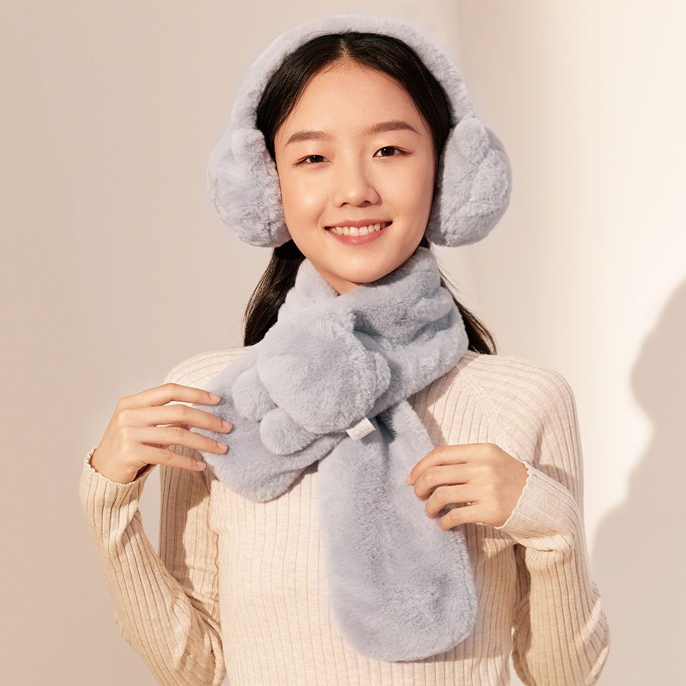 Faux Plush Fur Scarf Winter Warm Scarves