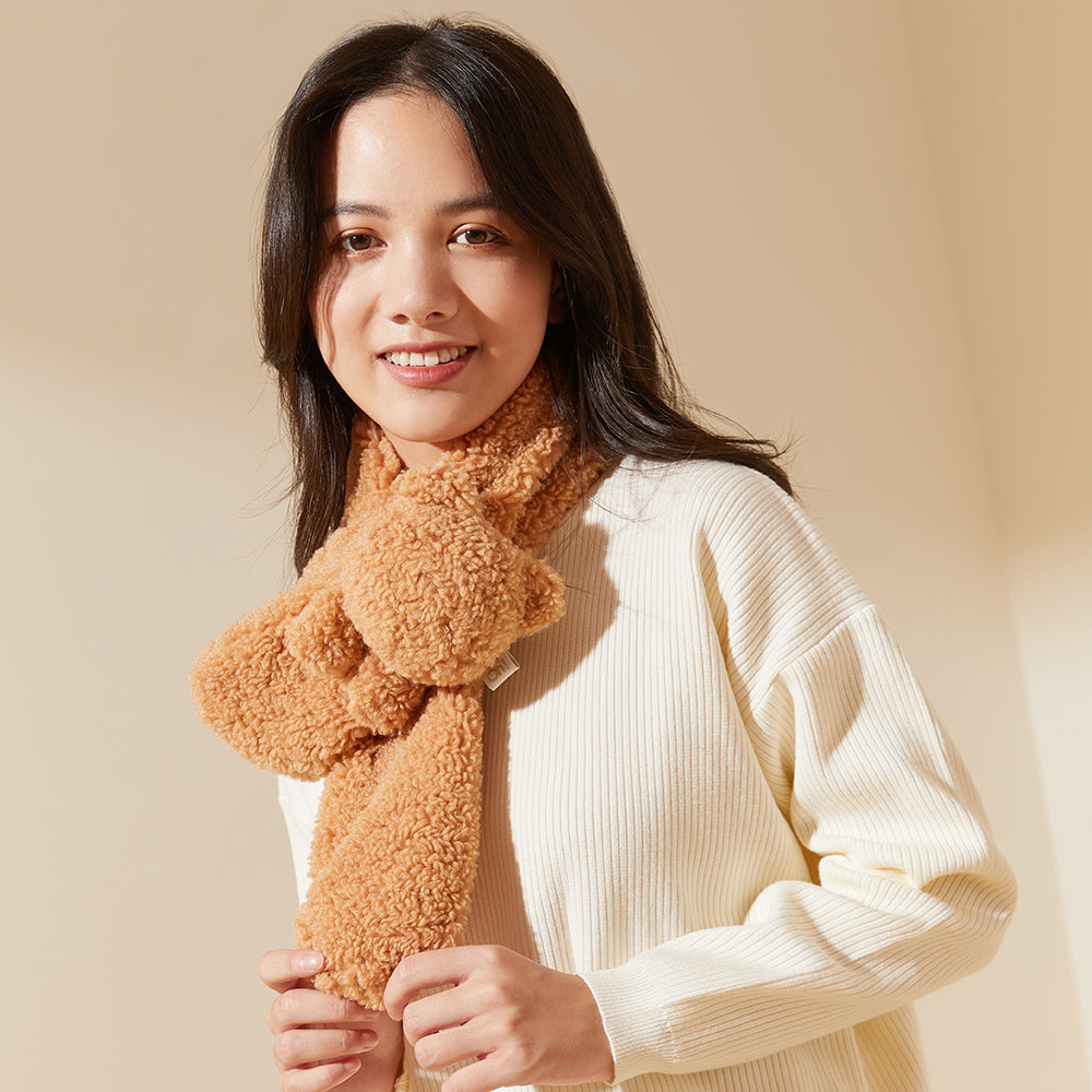 Faux Plush Fur Scarf Winter Warm Scarves