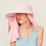 Unisex Sun Protection Fishing Hat with Face Neck Cover Flap Hiking Cap UPF 50+